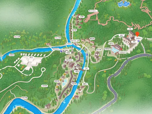景谷结合景区手绘地图智慧导览和720全景技术，可以让景区更加“动”起来，为游客提供更加身临其境的导览体验。
